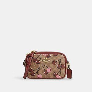 NWT Coach Mini Jamie Camera Bag In Signature Canvas With Cherry Print-CAB03